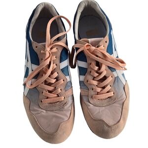 Onitsuka Tiger Sneakers Blue & Beige Retro Runner Shoes Women's